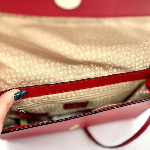 Kate Spade Red Leather Robinson Street Zanni Shoulder/Crossbody Bag - Picture 5 of 5